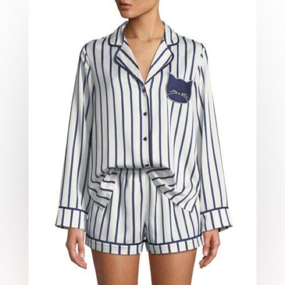 kate spade Other - Kate Spade Cat Striped Short Pajama Set